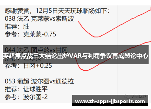英超焦点战三大结论出炉VAR与判罚争议再成舆论中心